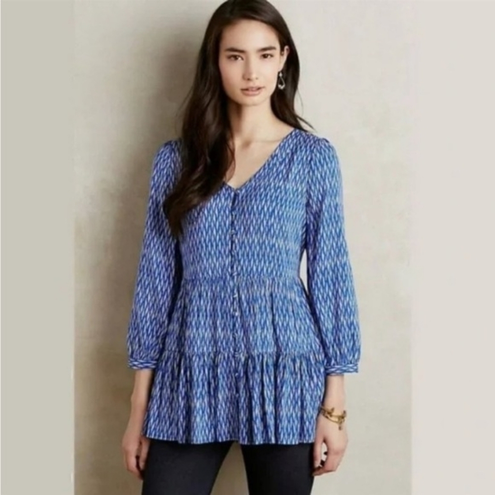 💘 Maeve Anthropologie Lila Tiered Tunic Size XS